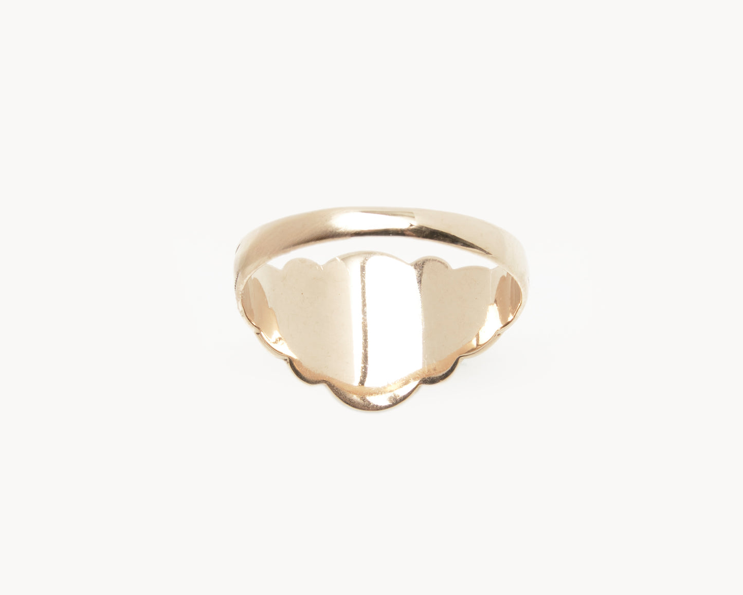 “Just Don’t” Gold Oval Signet Ring with Ornate Band