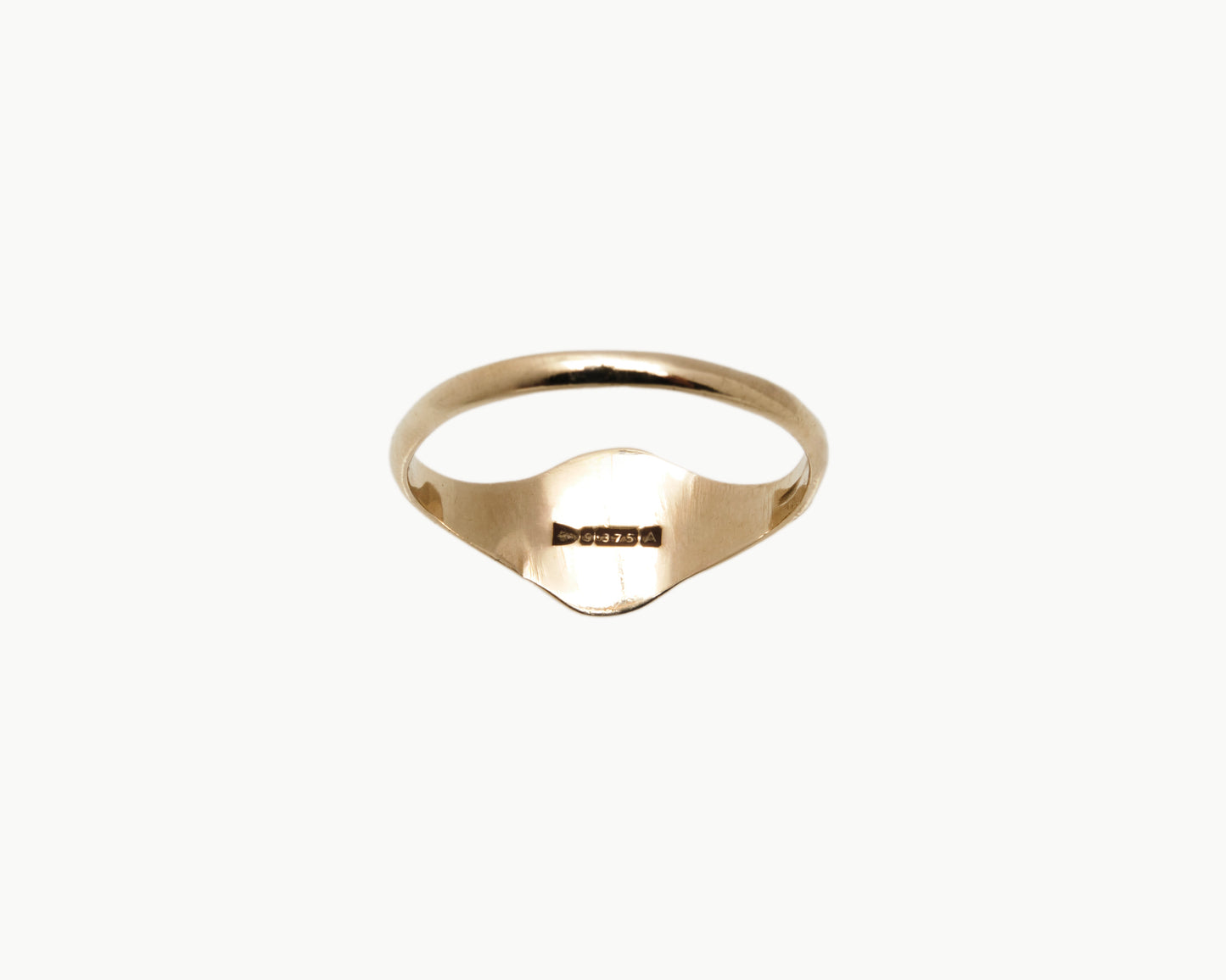 "Sads" Gold Small Round Emoji Signet Ring