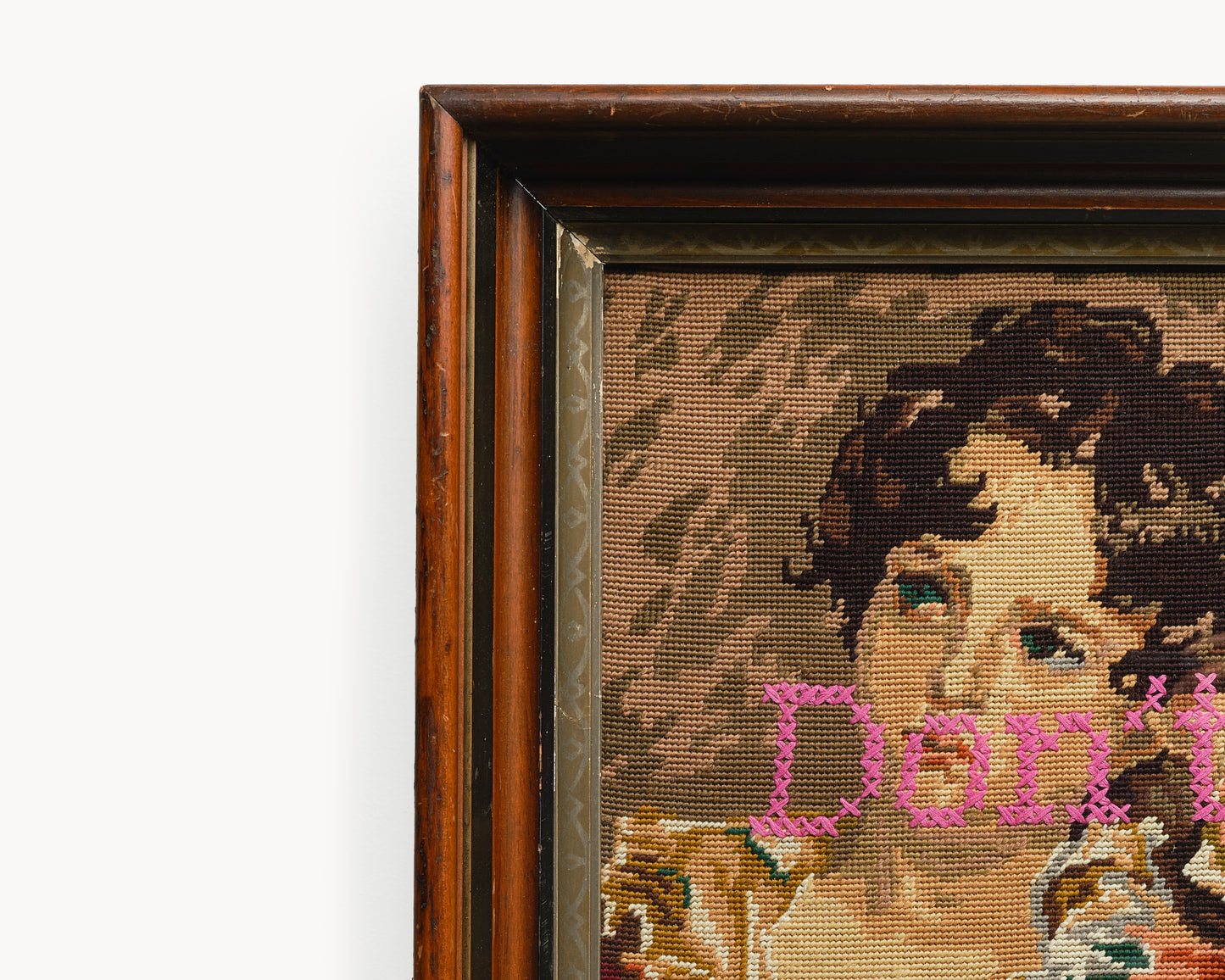 "Don't Panic" Red Boy Reworked Vintage Tapestry