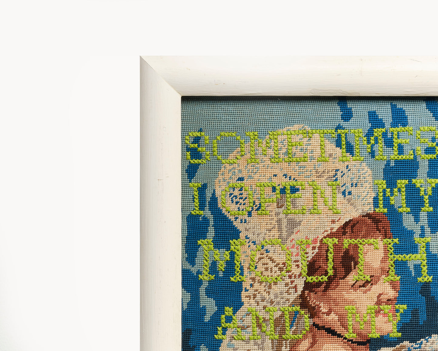 "Sometimes Mother" Woman in Lace Mantilla Reworked Vintage Tapestry