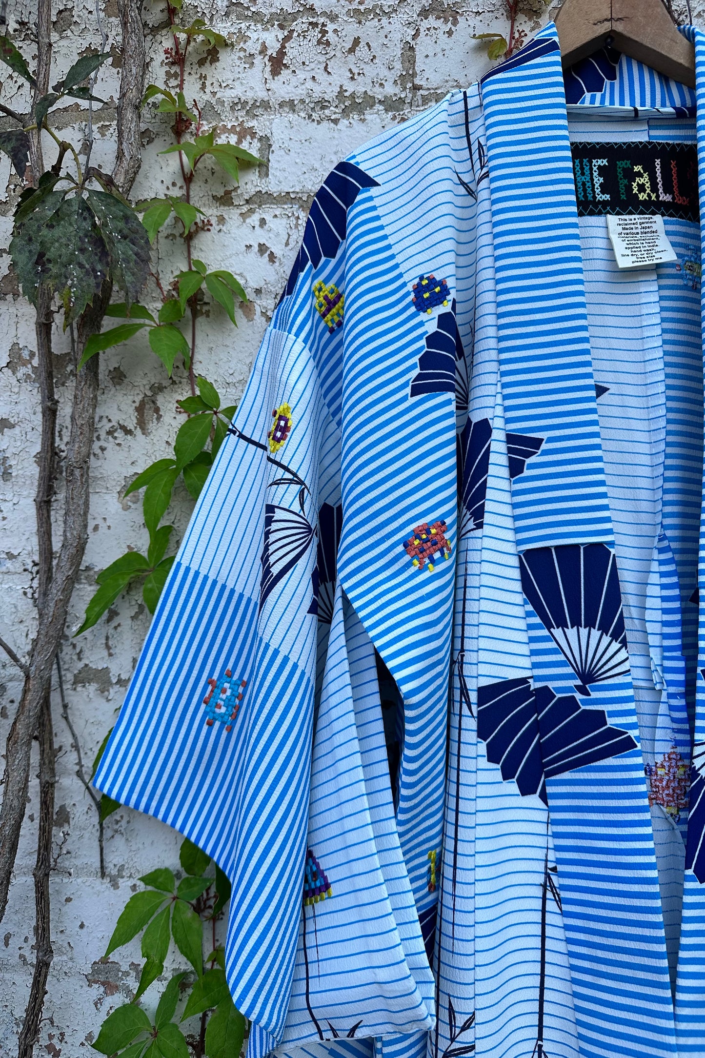 "Space Invaders" Kimono- Fans and Stripes