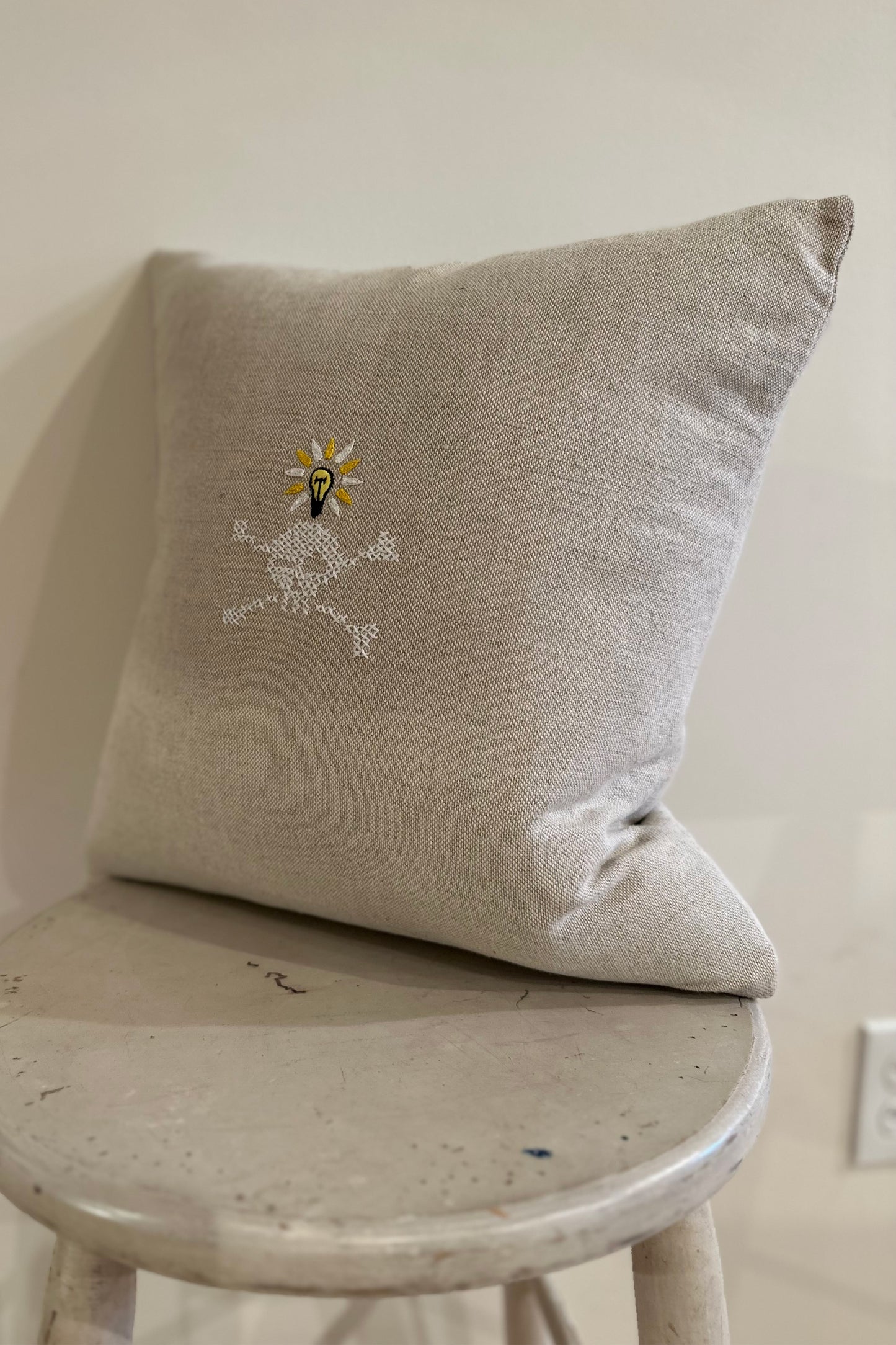 "'Till Death We Do Art" Pillow - Natural/Multi