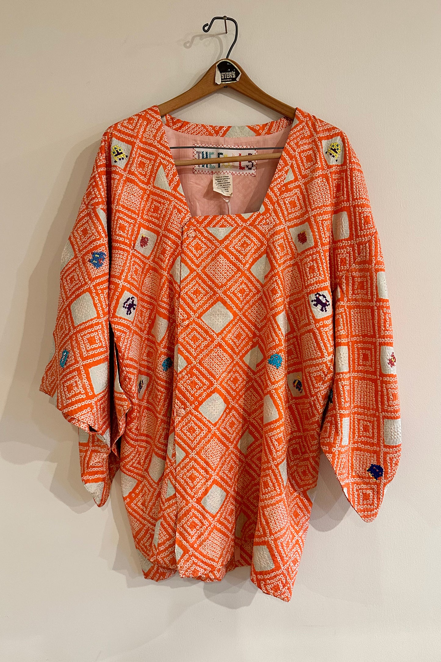 "Space Invaders" Shibori Squares Haori