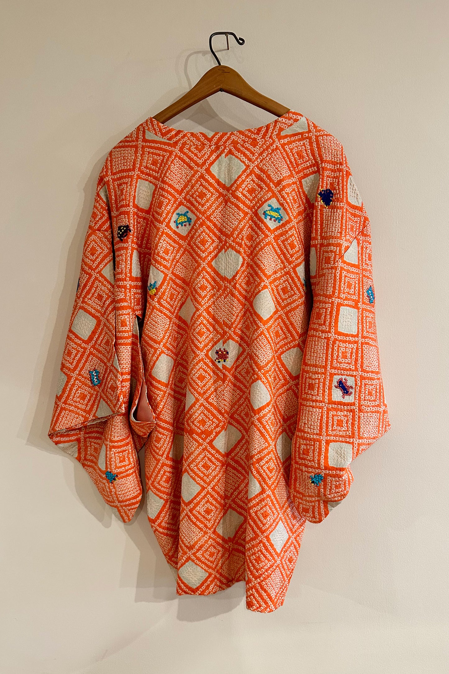 "Space Invaders" Shibori Squares Haori