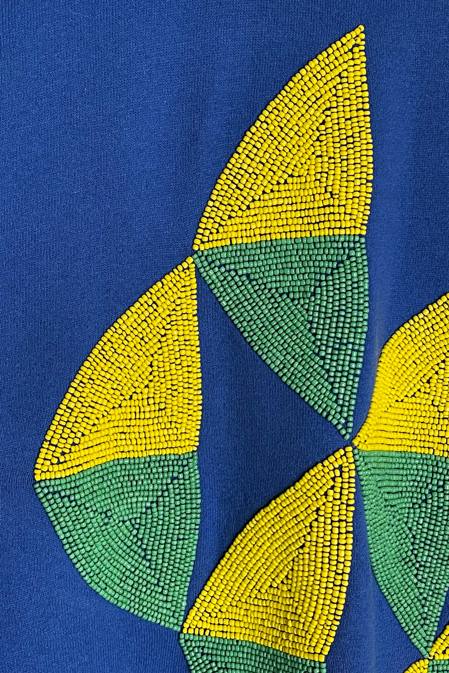 "Triangles" Sweatshirt - Blue/Multi/Beads