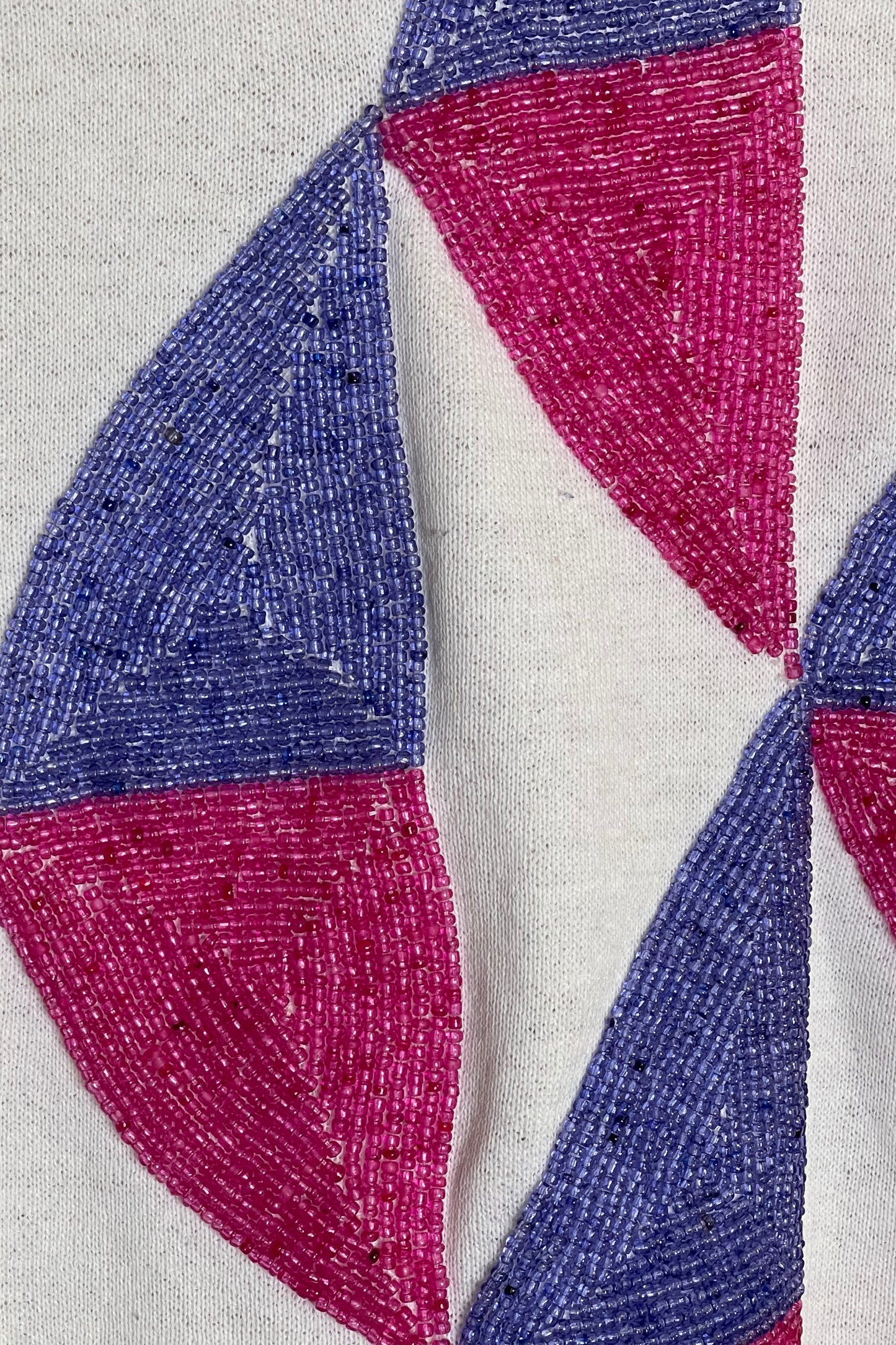 "Triangles" Sweatshirt - White/Multi/Beads