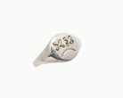 Vintage signet ring reworked with etched face, front view