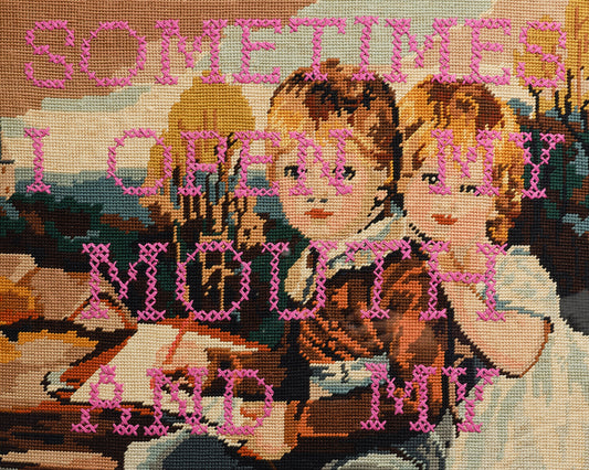 "Sometimes Mother" Bowden Children Vintage Reworked Tapestry