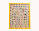 Upcycled framed sampler, front view 