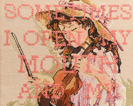 "Sometimes Mother" The Violinist Vintage Reworked Tapestry