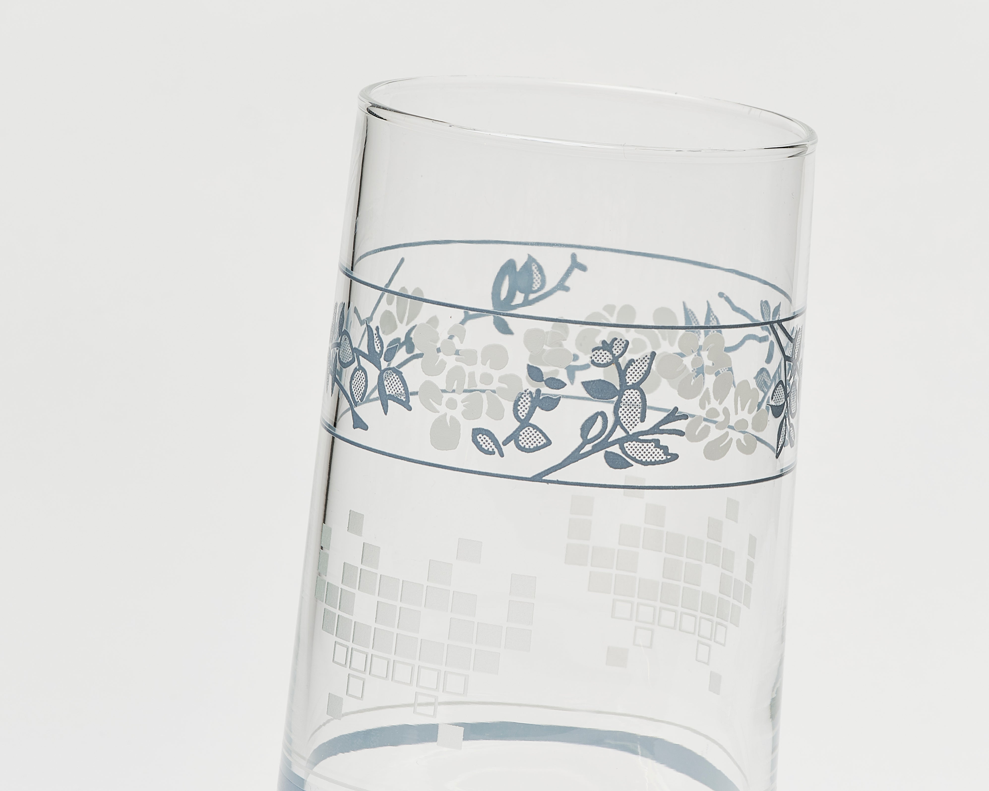 Etched vintage glass, close up view 