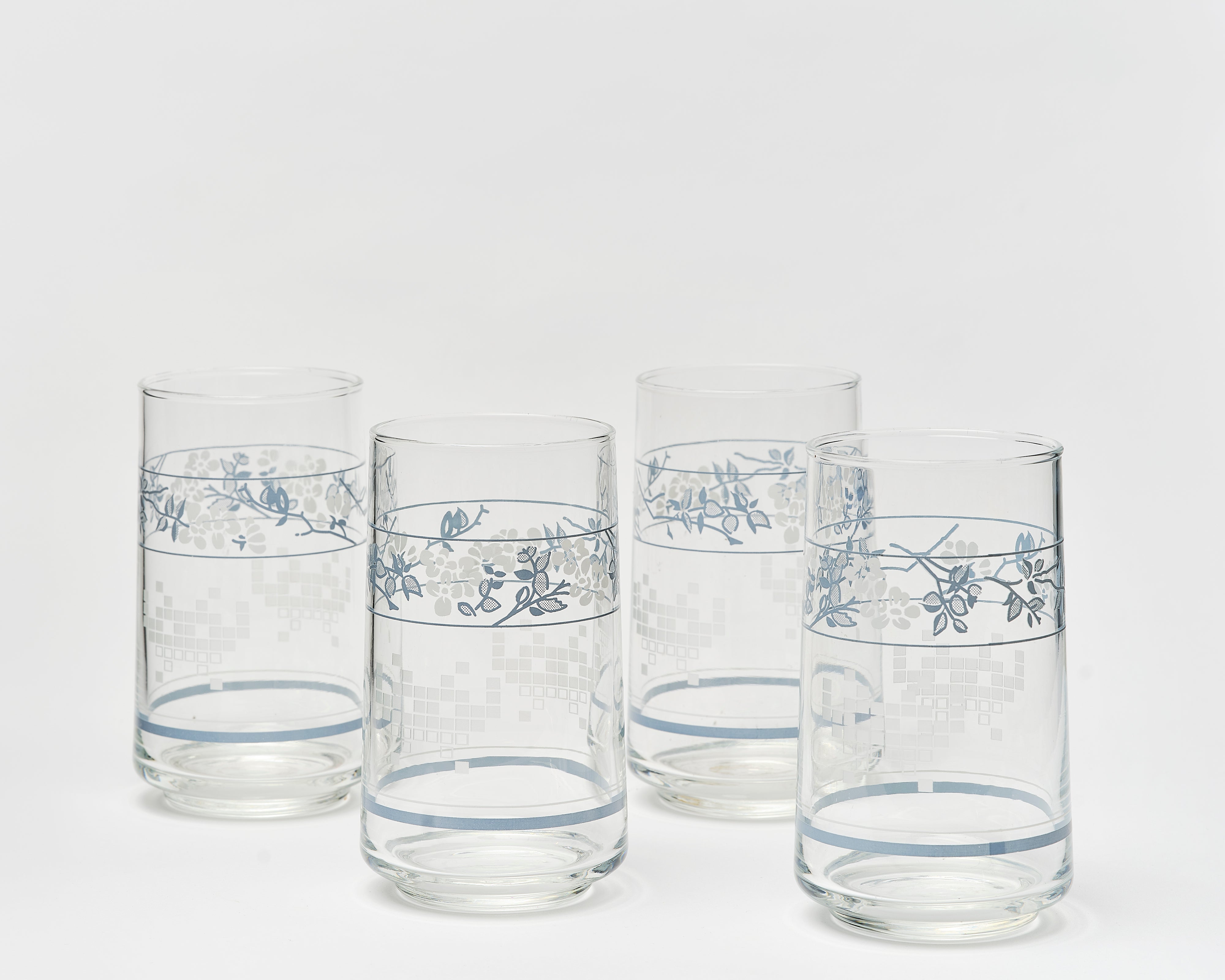 Etched vintage glass, set view 