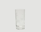 Etched vintage glass, front view 
