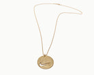 Upcycled necklace with gold plated quarter, whole necklace view  