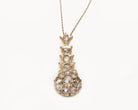 Vintage diamond pendant necklace, close up view