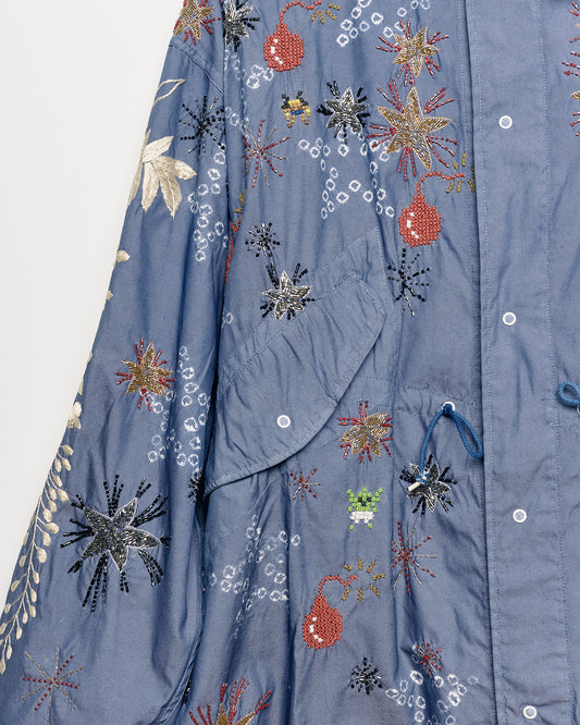"Wisteria Bomb" Shibori Stars Parka