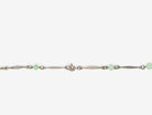 Vintage green beaded necklace, clasp view. 