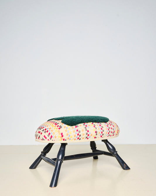 "Ghost Tufted" Oval Foot Stool