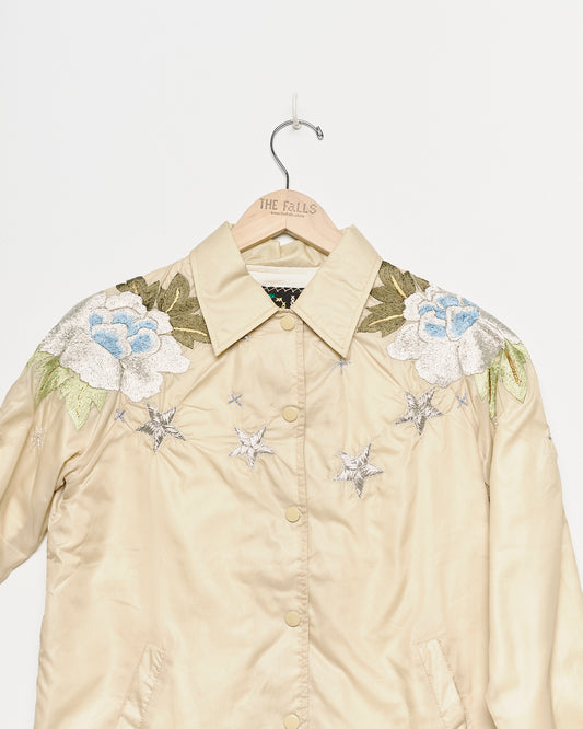 "Hawaii Floral" Windbreaker Jacket - Tan