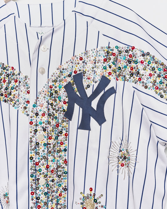 "Pick Your Team" NY Yankees Sequined Button Front Jersey