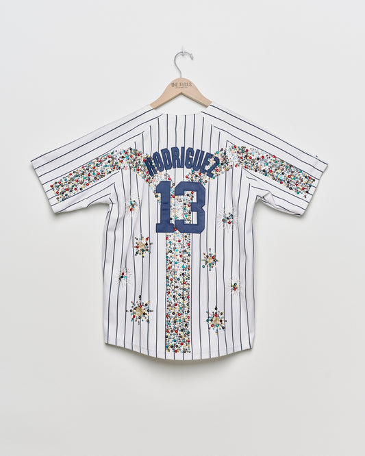 "Pick Your Team" NY Yankees "Rodriguez" Sequined Button Front Jersey