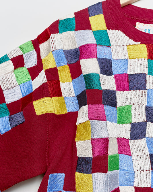 Ellsworth Geo Sweatshirt - Dark Red