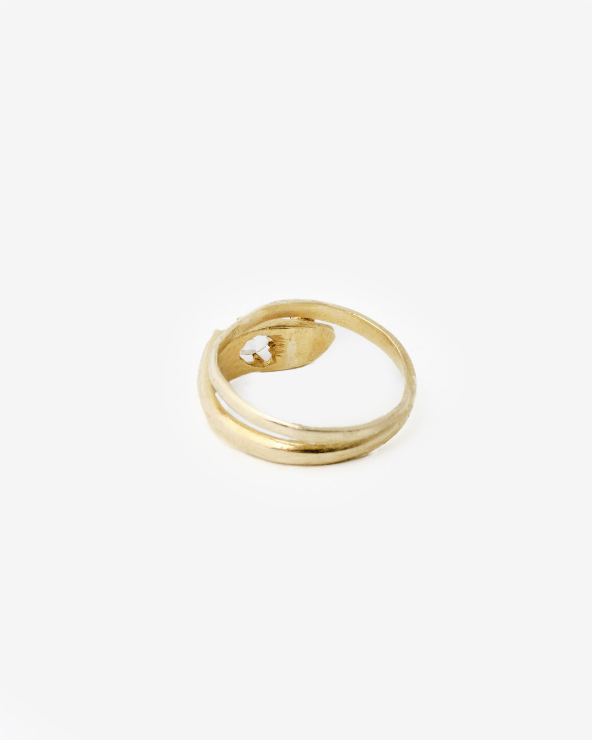 18k vintage snake diamond ring, back view