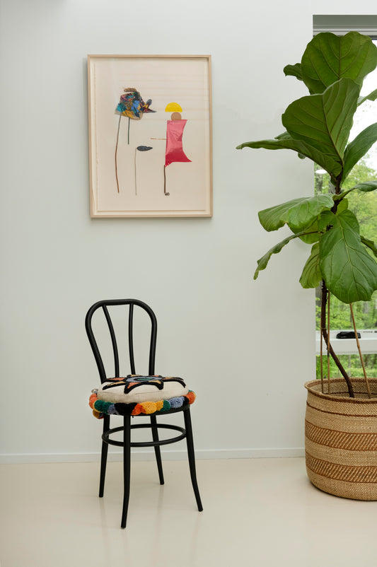 "Look There" Vintage 1940's French Metal Cafe Chairs, Powder Coated in Matte Black