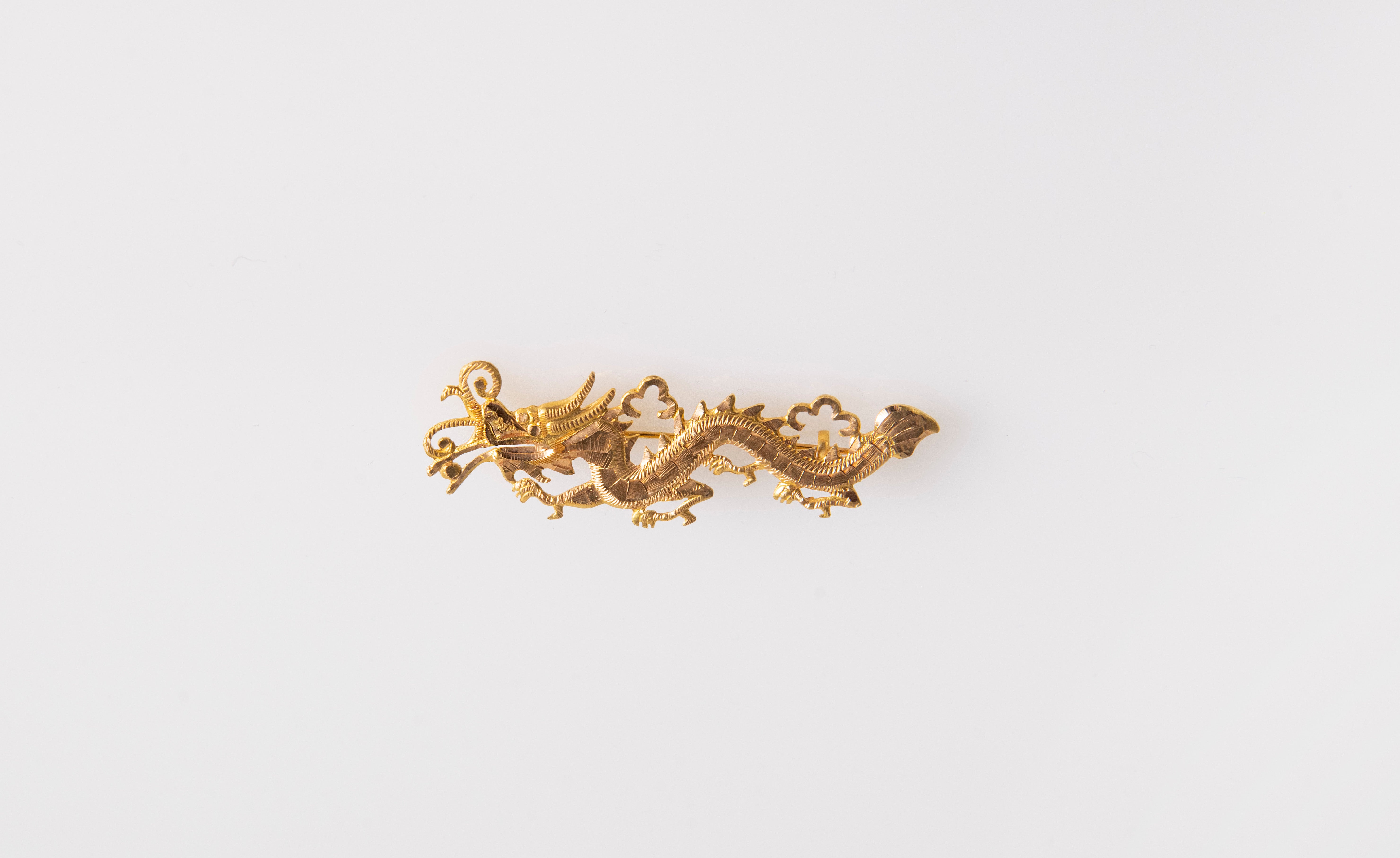 Vintage gold pin, front view 