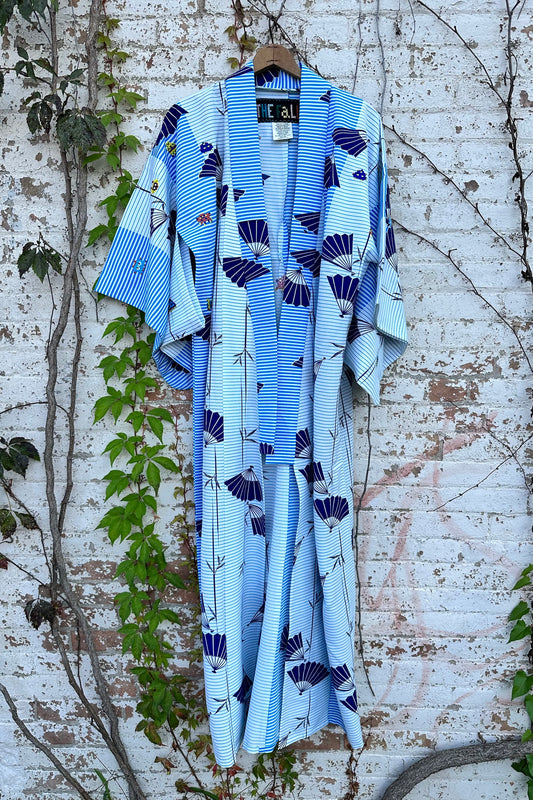"Space Invaders" Kimono- Fans and Stripes