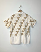 Upcycled t-shirt with sequin embellishments, back view