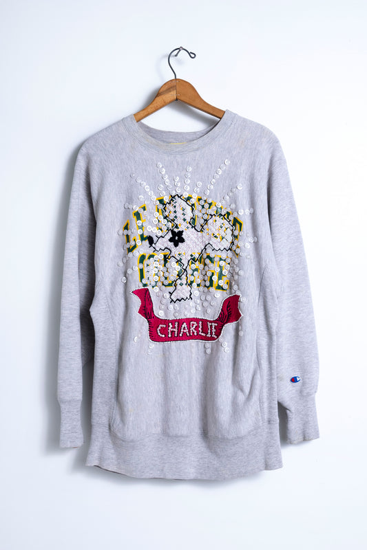 "Pearlie Charlie" Le Moyne College Sweatshirt - Grey/Pearl