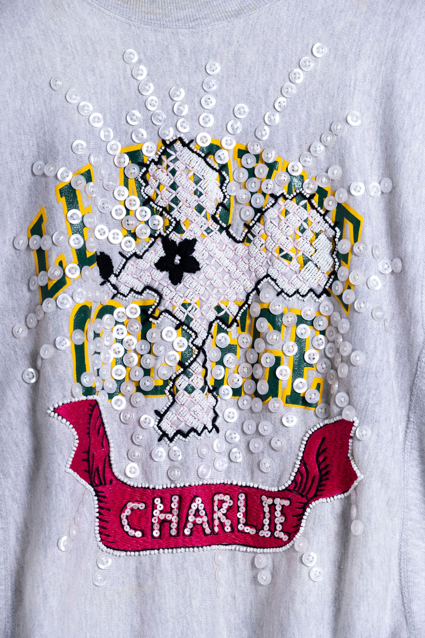 "Pearlie Charlie" Le Moyne College Sweatshirt - Grey/Pearl