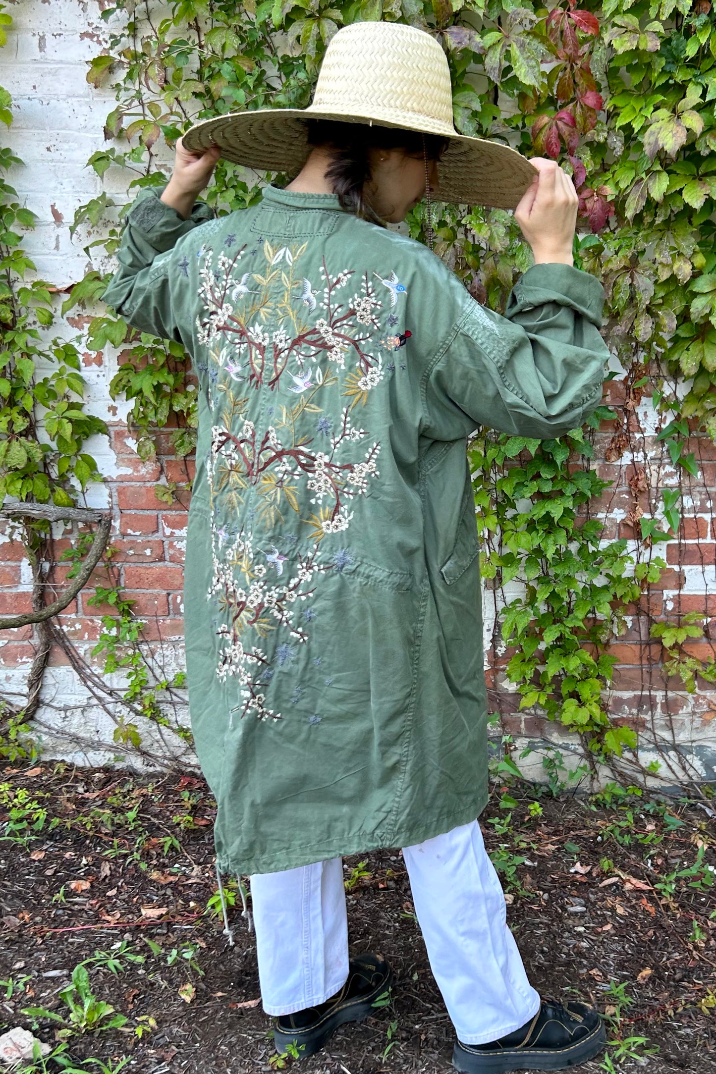 "Sakura Birds" Fish Tail Parka