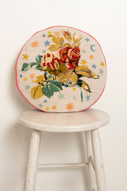 "Rosy Star" Pillow - Solid/Multi