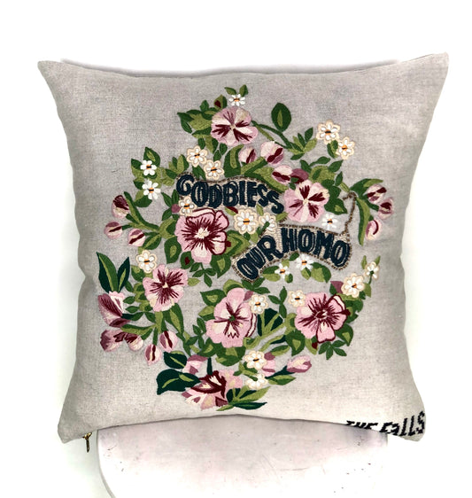 "God Bless Our Homo" Pillow - Natural/Multi