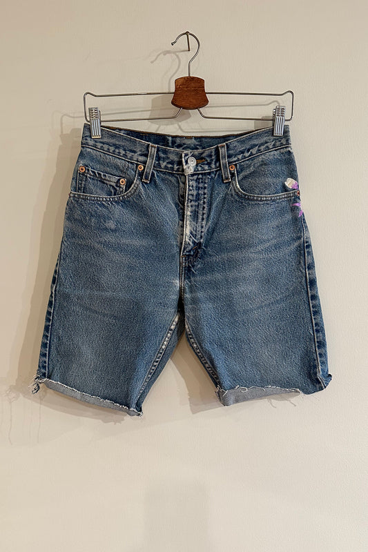 "Iris" Levis Cut Off Short - Denim/Multi