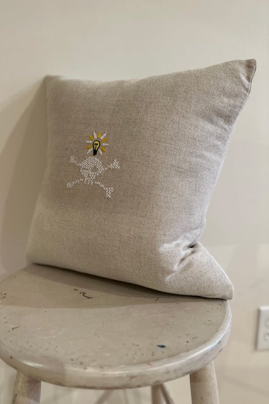 "'Till Death We Do Art" Pillow - Natural/Multi