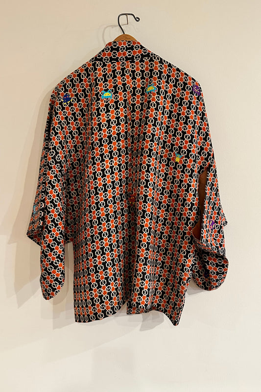 "Space Invaders" Connected Hexagons Haori